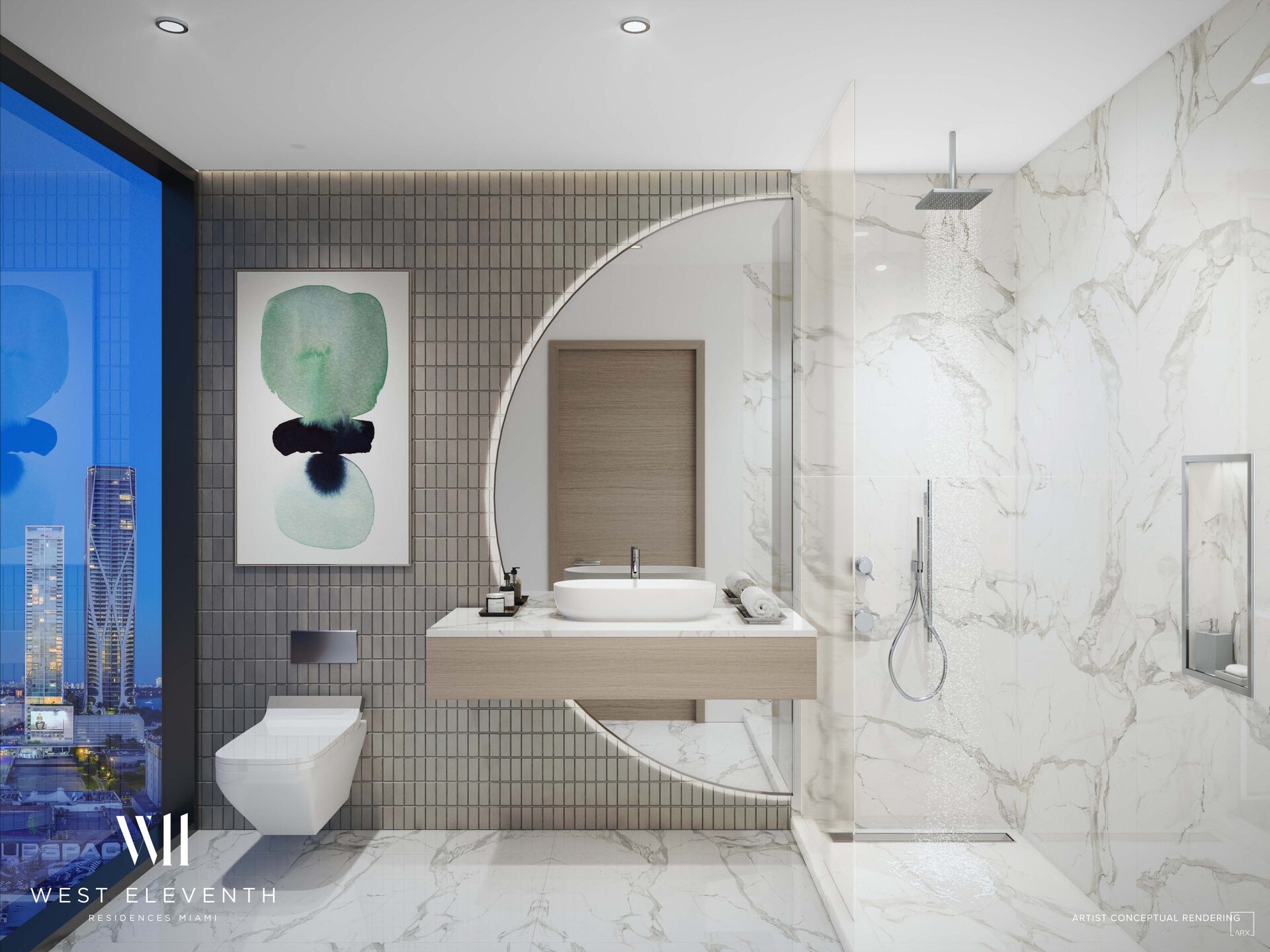 Bathroom at West Eleventh, developer rendering