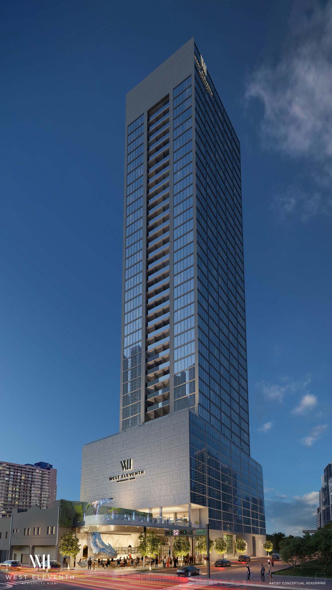 West Eleventh Residences tower in Downtown Miami, artist rendering