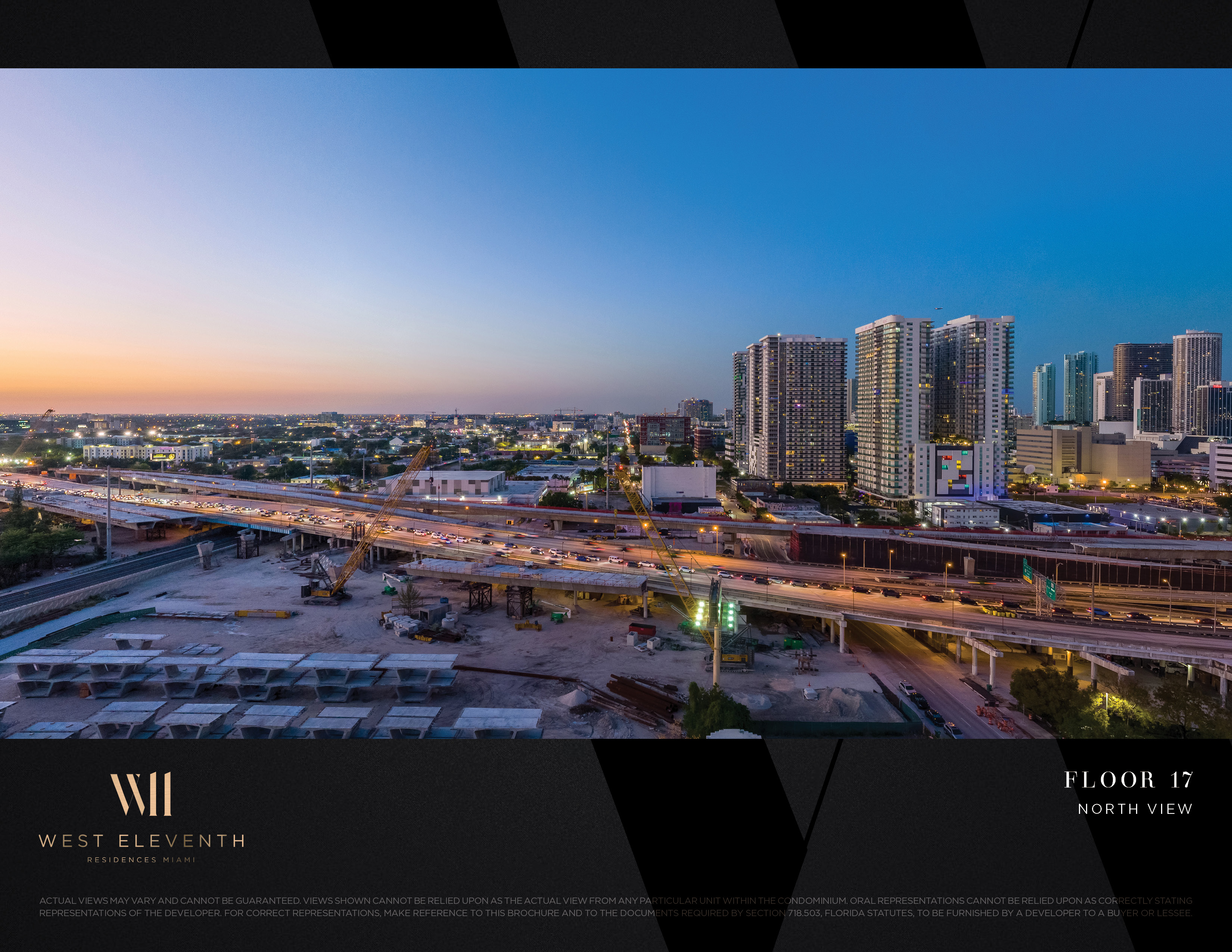 West Eleventh: Developer-supplied view study labelled Floor 17, north