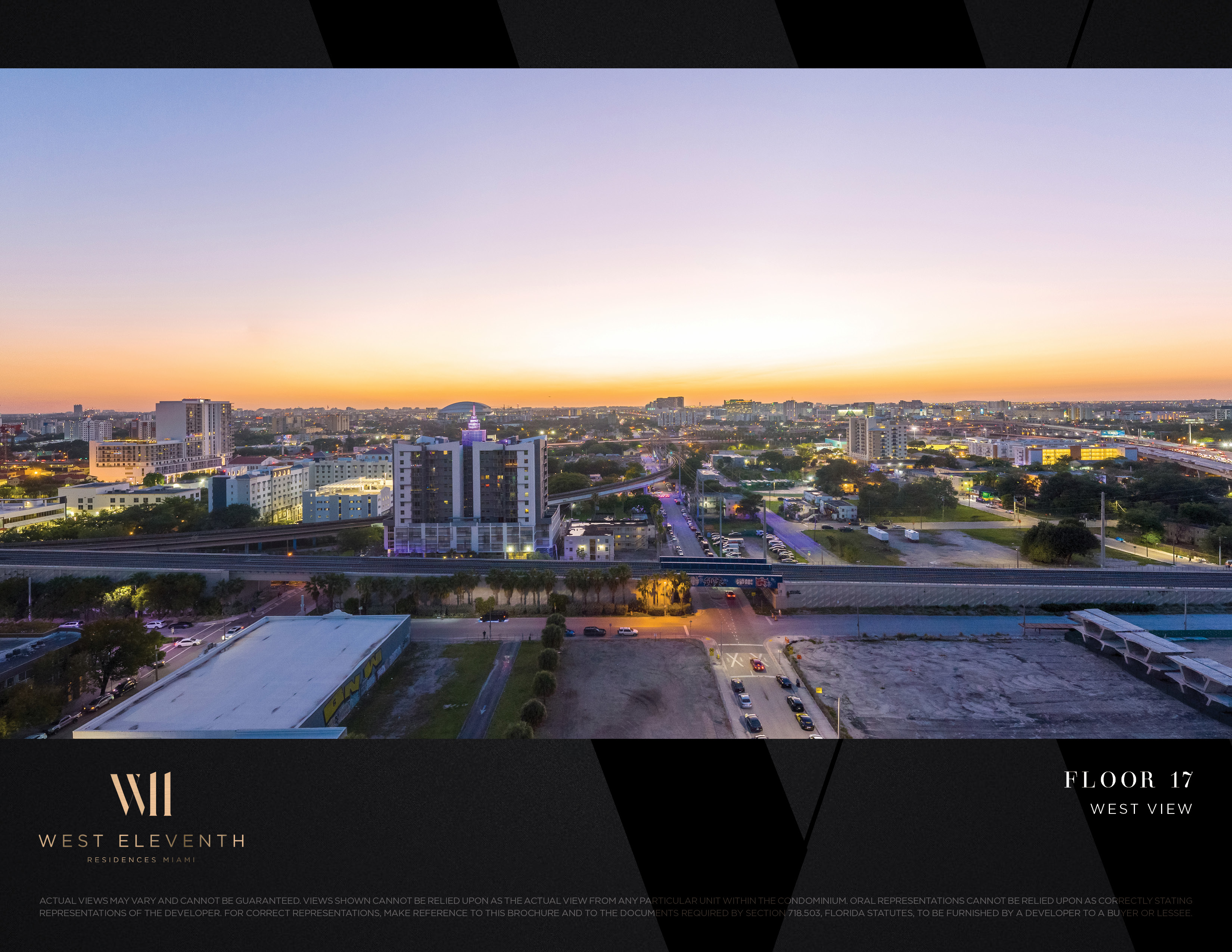 West Eleventh: Developer-supplied view study labelled Floor 17, west